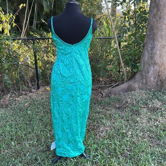 ASOS DESIGN cami embellished sequin seamed maxi dress in dark mint, size 8 - Picture 7 of 9